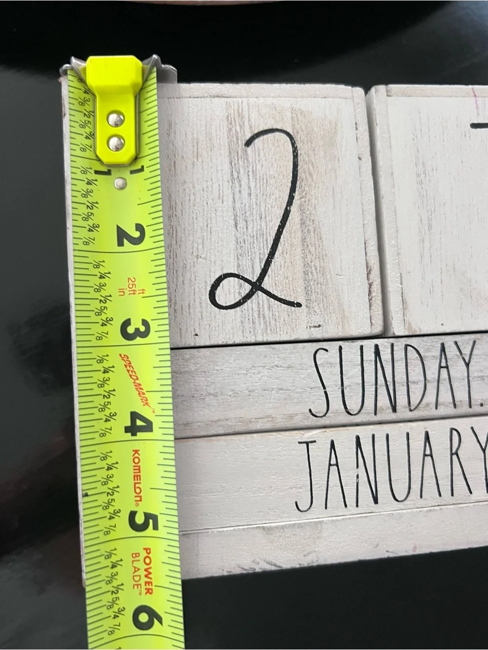 Neutral White Rustic Perpetual Calendar Block - Rae Dunn NWT